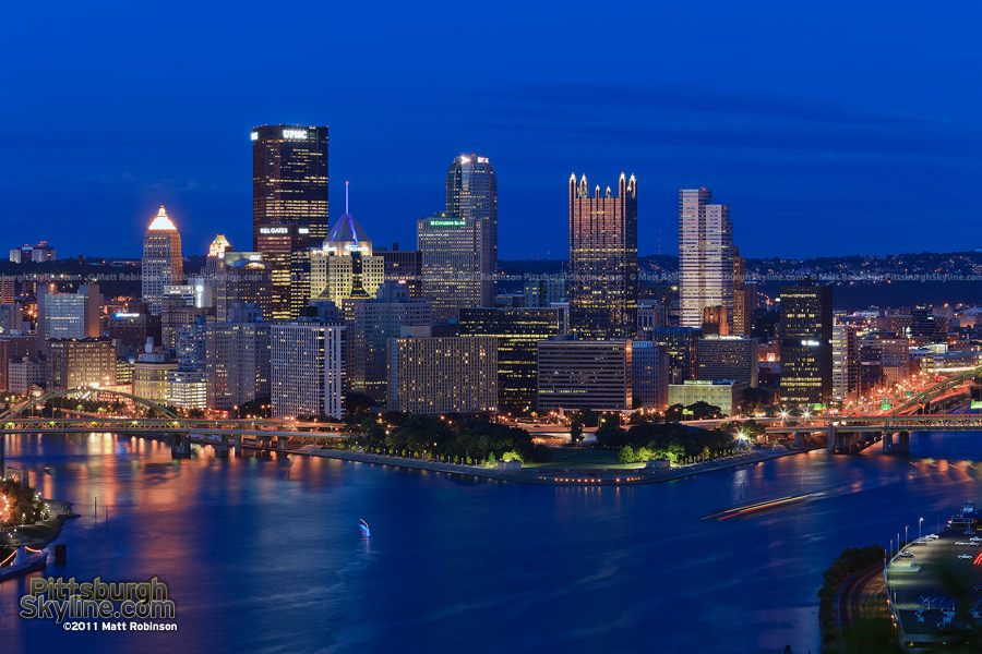 Downtown Pittsburgh Skyline at night
