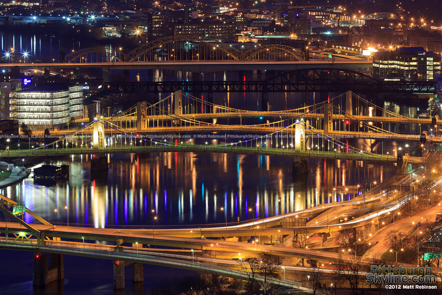 Pittsburgh Bridges at night