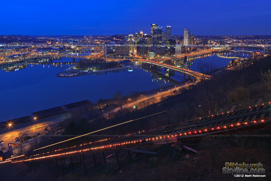 Pittsburgh at night from the Duquesne Incline