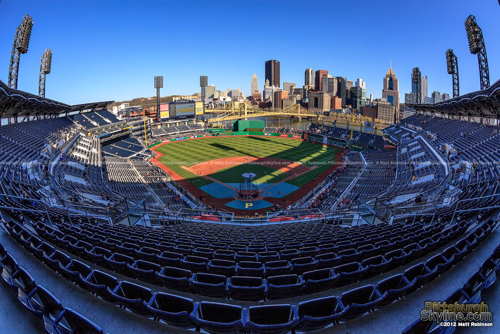 Fisheye of PNC Park during batting practice