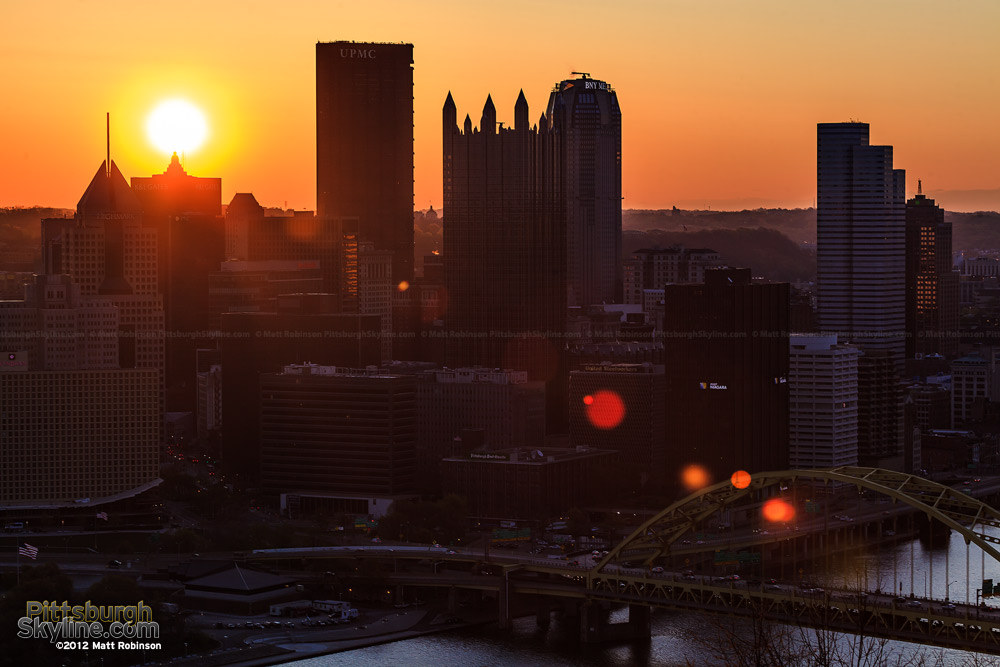 Pittsburgh sunrise over the skyline