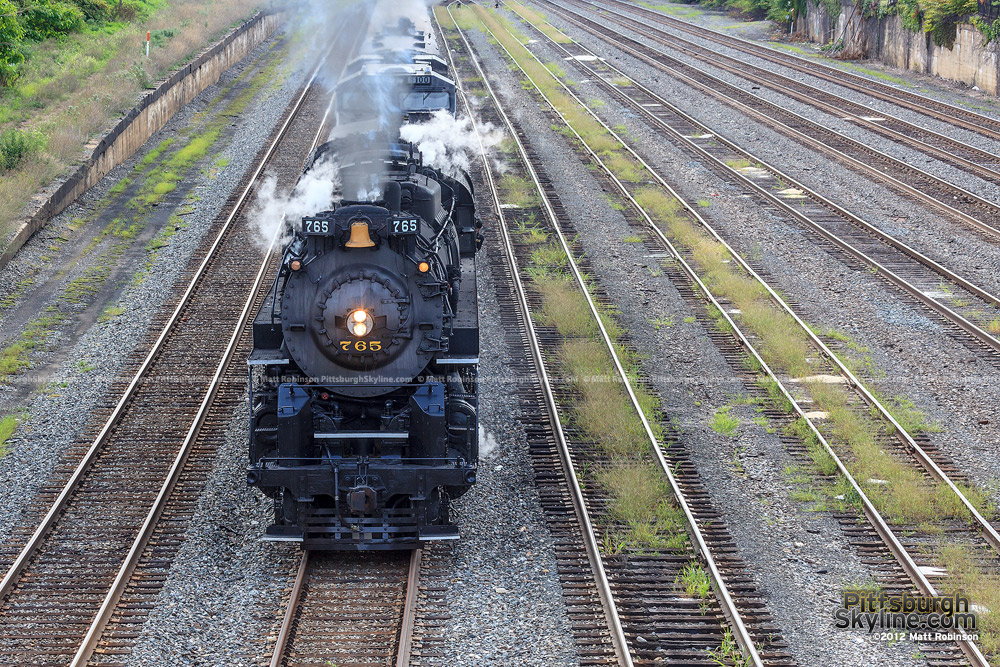 Steam Engine NKP 765 passes through California-Kirkbride on the North Side of Pittsburgh