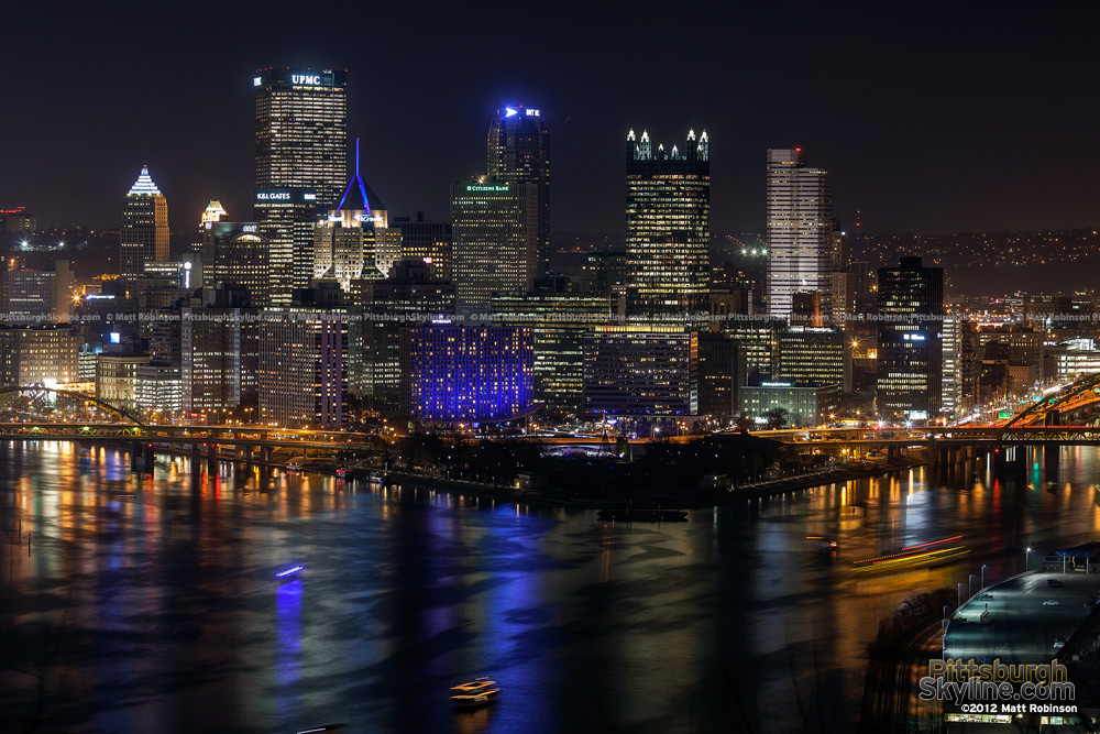 Pittsburgh Light Up Night 2012 from West End Overlook - 1