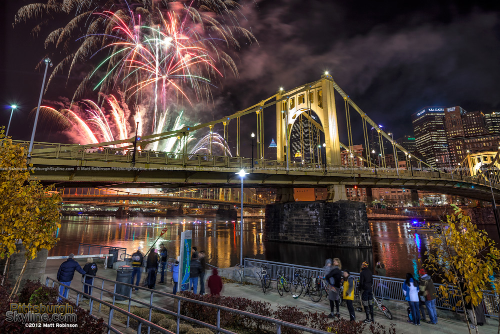Roberto Clemente Bridge and Zambelli fireworks Light up night