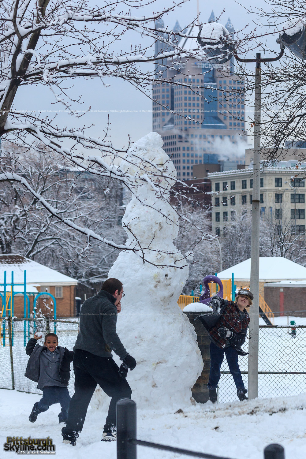 Snowman on the North side of Pittsburgh