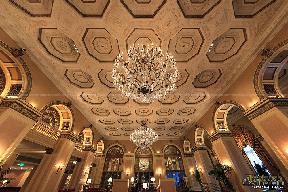 Interior of lobby the Omni William Penn Hotel
