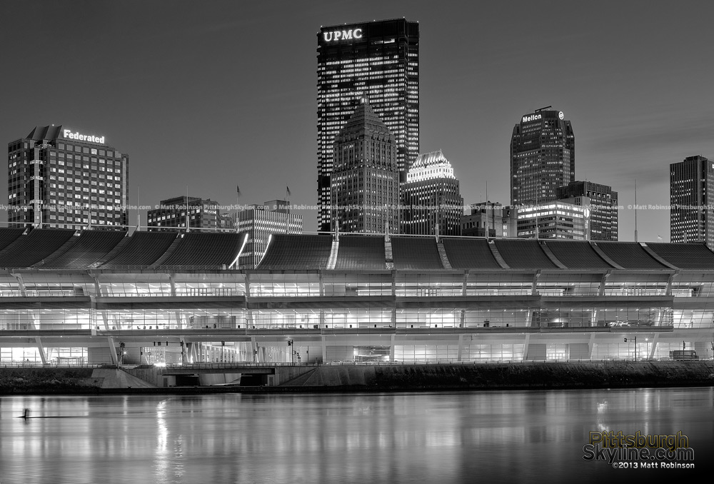 Black and White Pittsburgh Skyline with David Lawrence Convention Center