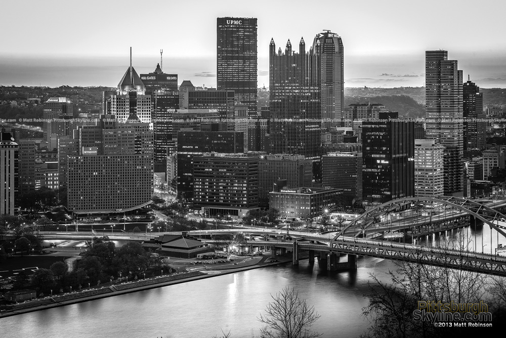 Black and White morning City of Pittsburgh