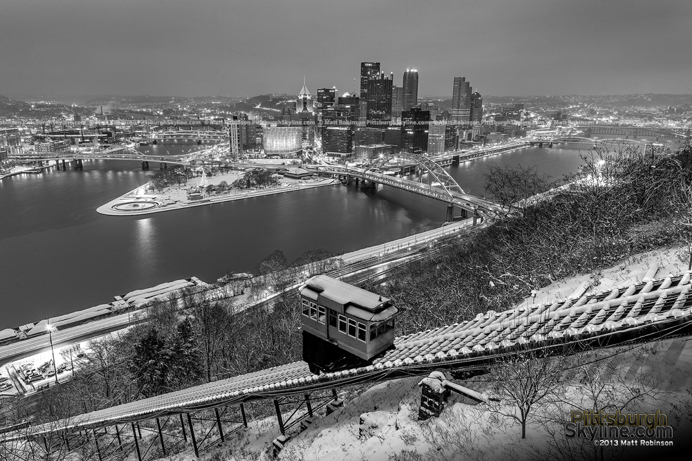 Snowy Black and White Pittsburgh