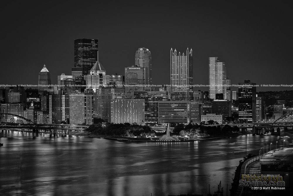 Pittsburgh Skyline Black and White