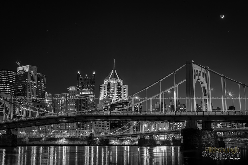 Pittsburgh Black and White Riverfront