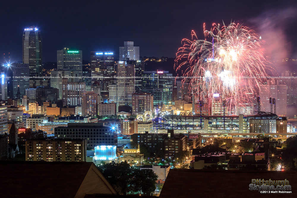 PNC Park Fireworks night from the North Side