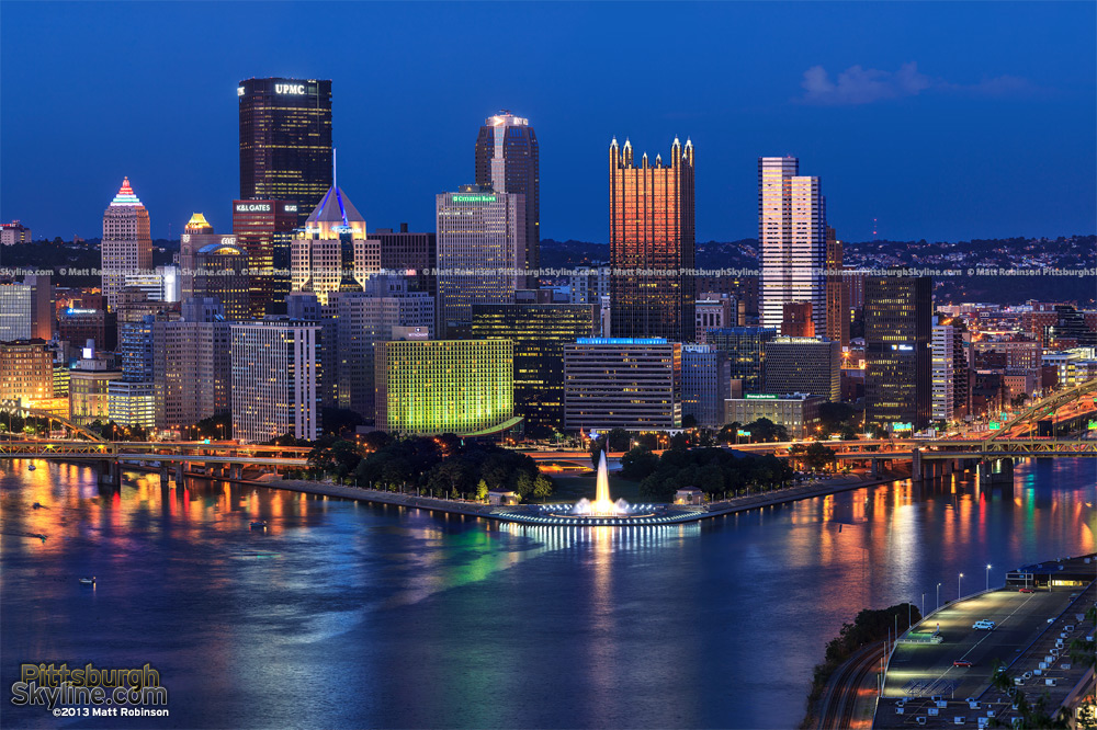 High Resolution Pittsburgh night time from the West End Overlook