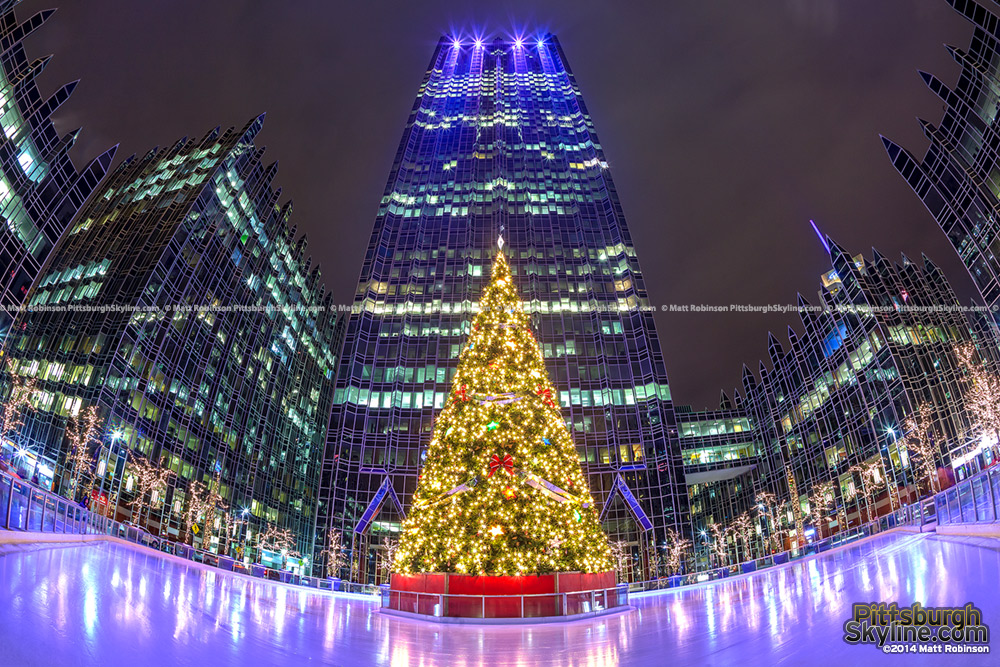 Fisheye of Christmas Tree at PPG Place