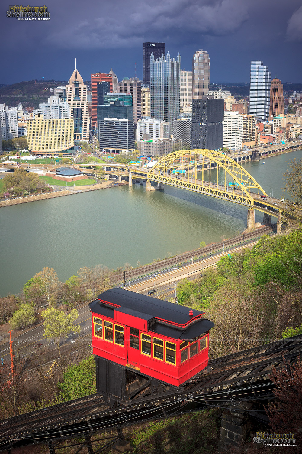 Downtown Pittsburgh with Duquesne Incline