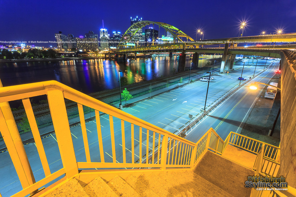 Stairs from Carson Street and the Pittsburgh Skyline from the South Side