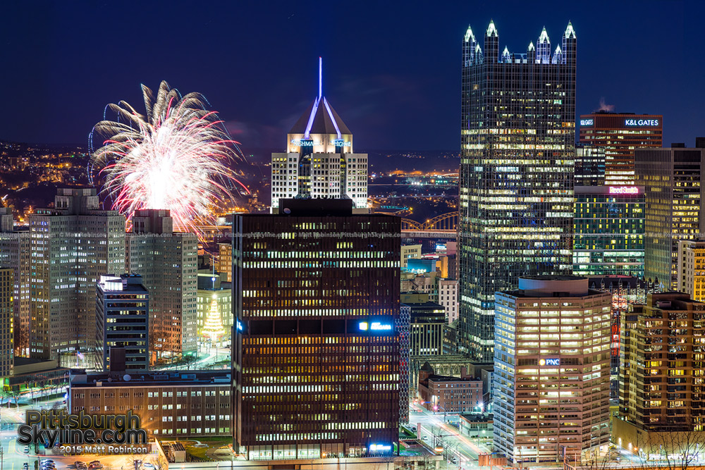 Fireworks over the Pittsburgh Skyline