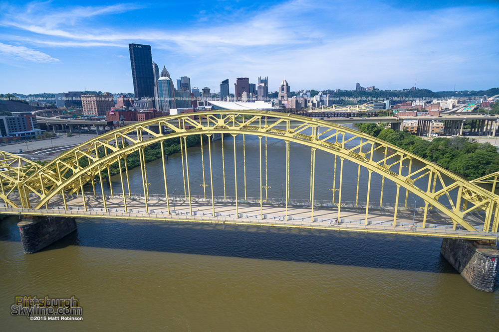 The 16th Street Bridge Aerial with downtown Pittsburgh