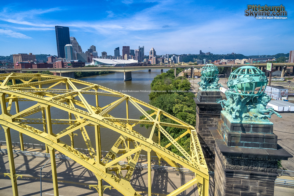 The 16th Street Bridge Aerial with downtown Pittsburgh