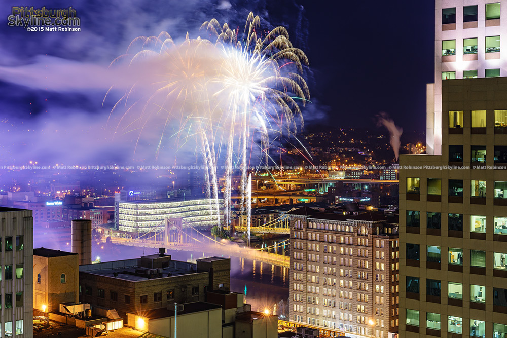 Andy Warhol Bridge Fireworks Pittsburgh