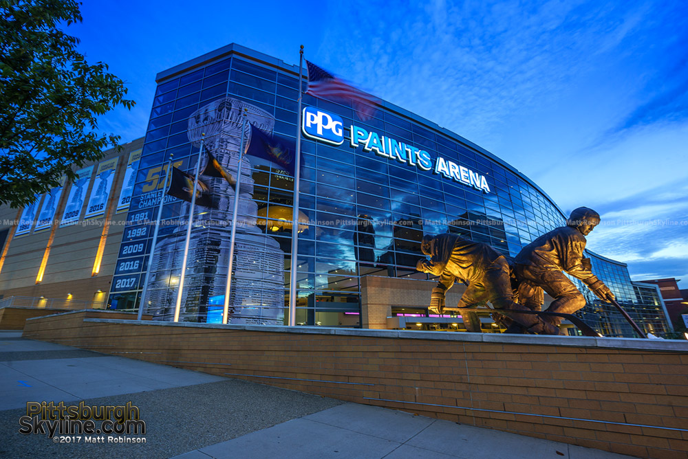 PPG Paints Arena at night