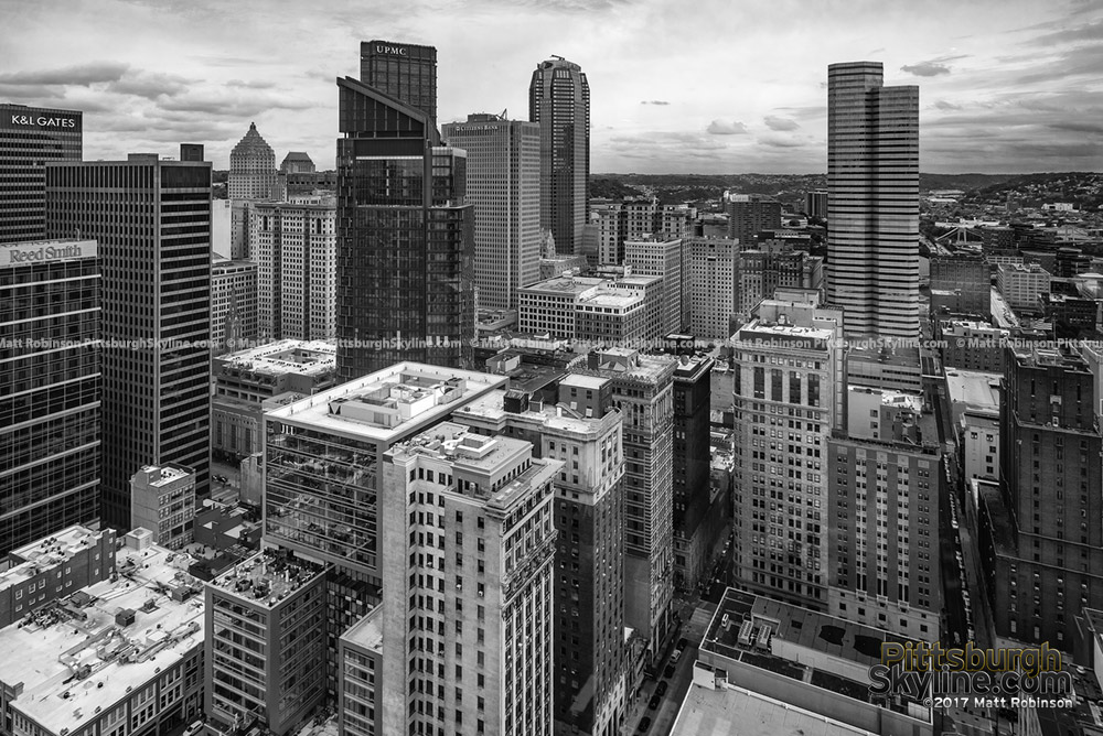 Black and White Downtown Pittsburgh from PPG Place