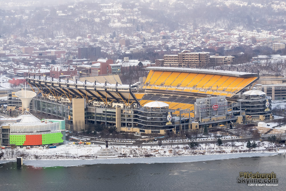 Heinz Field with frozen landscape