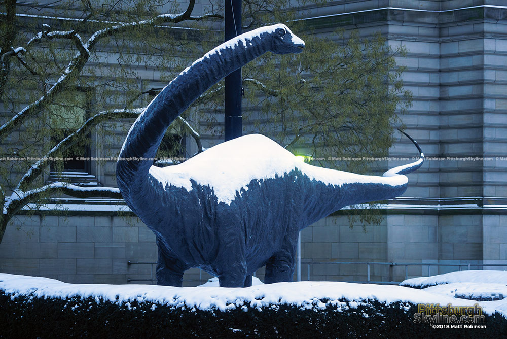 Snow covered Dinosaur