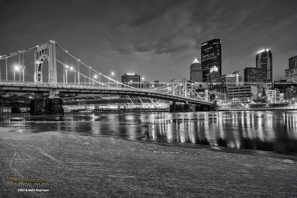 Downtown Pittsburgh Black and White winter 2018