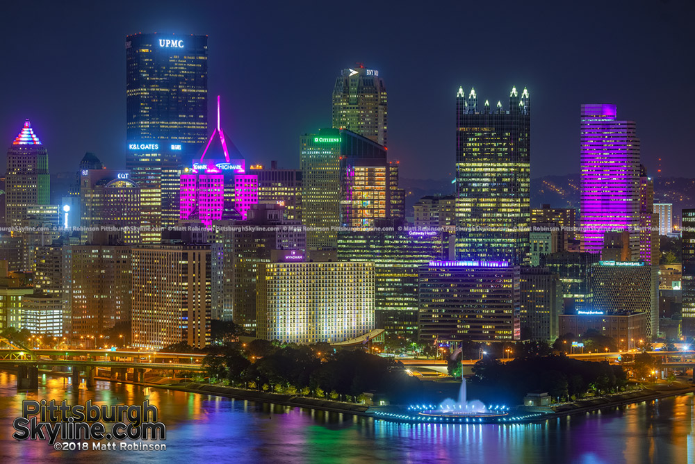 Pittsburgh skyline in Pink 