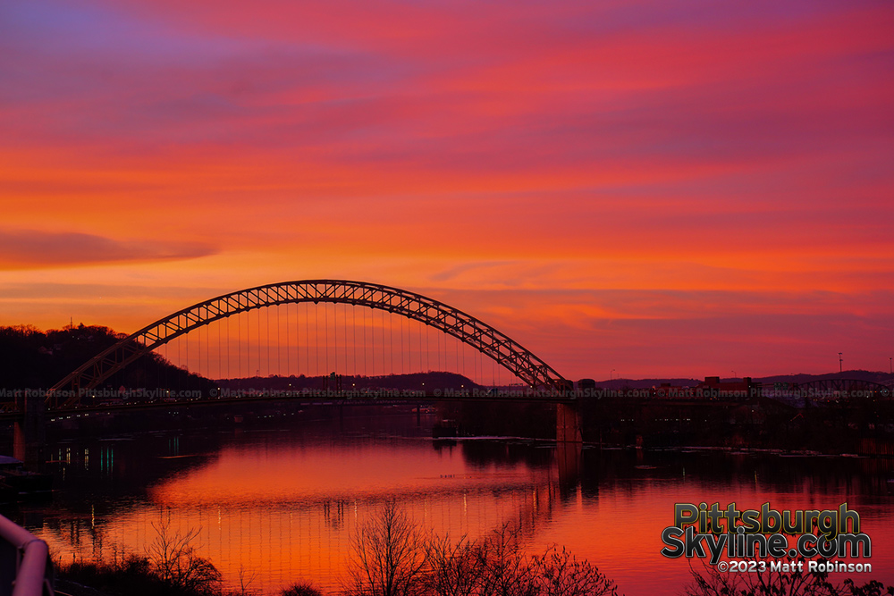 West End Bridge and the Ohio River at Sunset