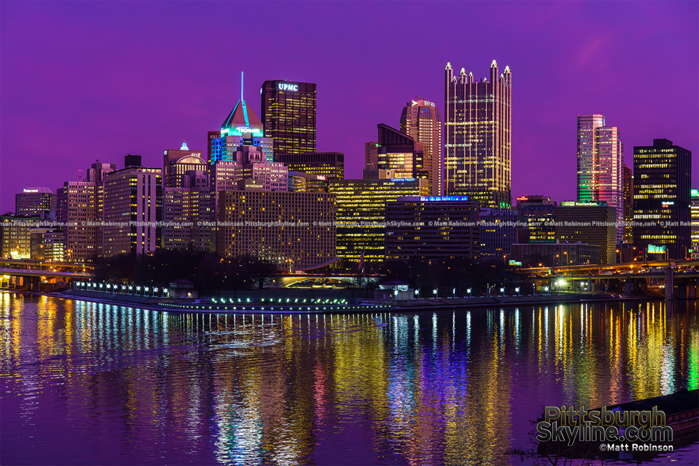 Downtown Pittsburgh Skyline at night