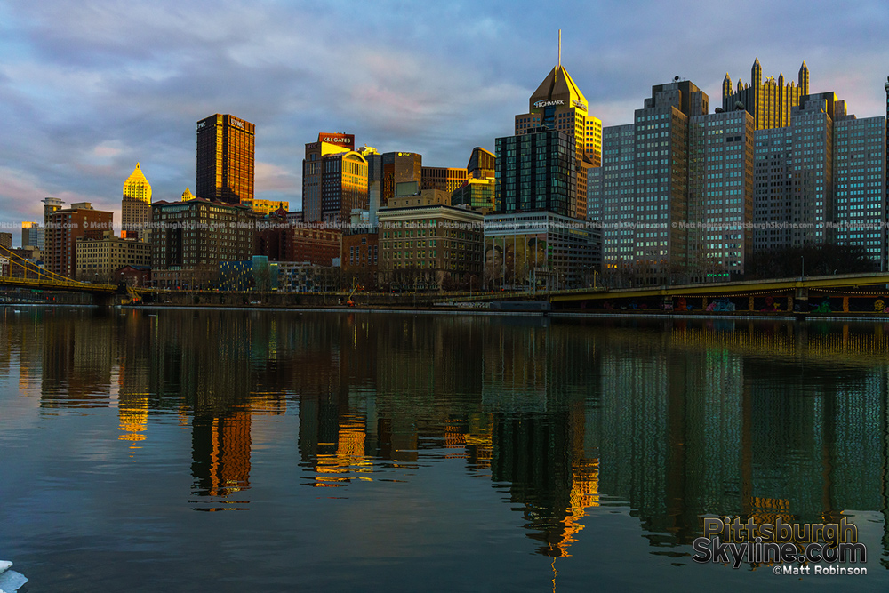 2023 Pittsburgh at sunset along the Allegheny River